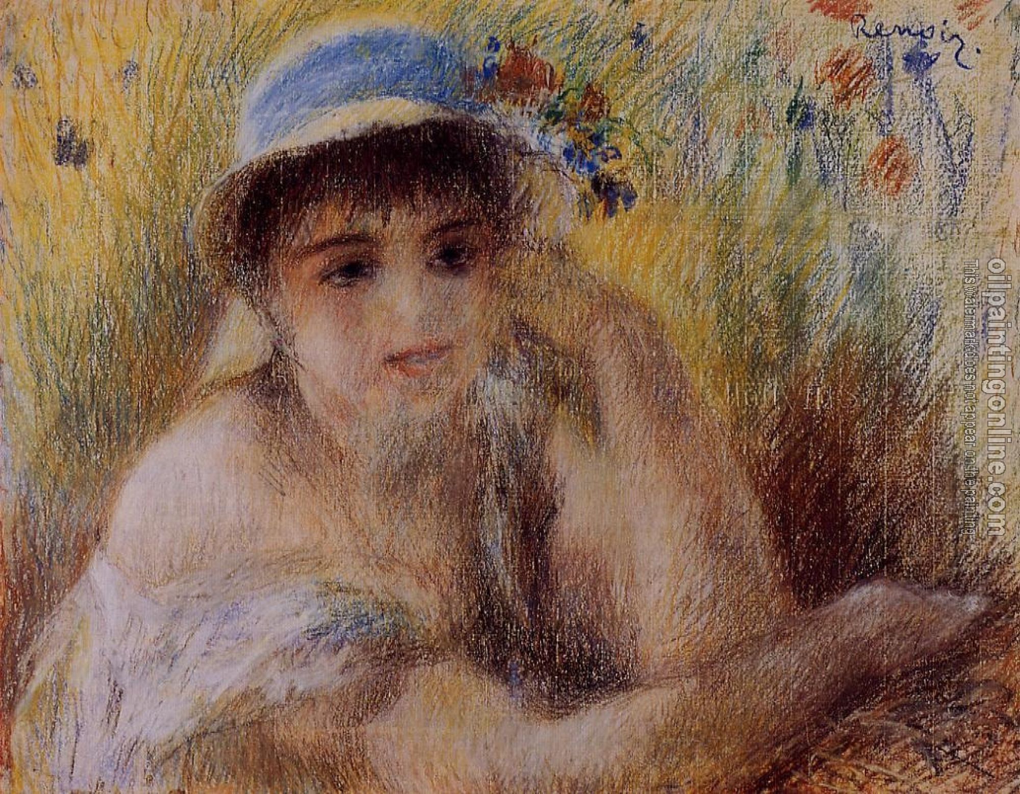 Renoir, Pierre Auguste - Woman in a Straw Hat